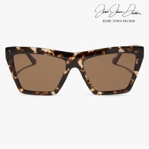 Jessie James Decker X Diff Eyewear Vivi Espresso Tortoise Brown Sunglasses NWT